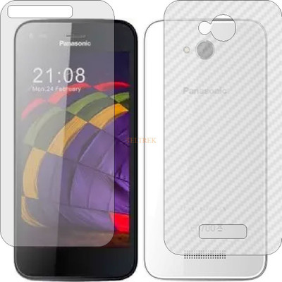 TELTREK Front and Back Tempered Glass for PANASONIC ELUGA S MINI (Front Matte Finish & Back 3d Carbon Fiber)(Pack of 2)