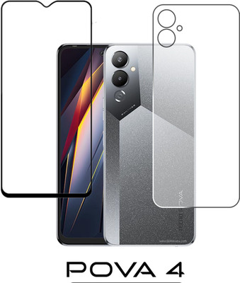 KANCHA Front and Back Tempered Glass for TECNO POVA 4(Pack of 2)
