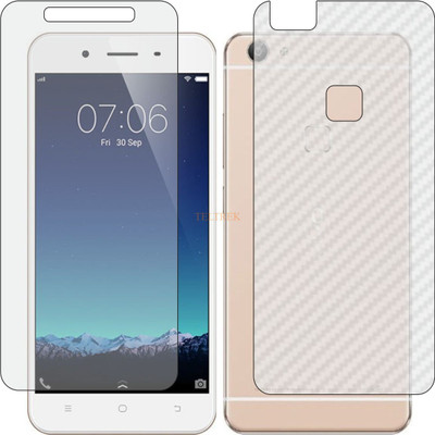 TELTREK Front and Back Tempered Glass for VIVO X6S (Front Matte Finish & Back 3d Carbon Fiber)(Pack of 2)