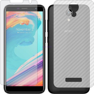 Fasheen Front and Back Tempered Glass for INTEX INFIE 77 (Front Matte Finish & Back 3d Carbon Fiber)(Pack of 2)