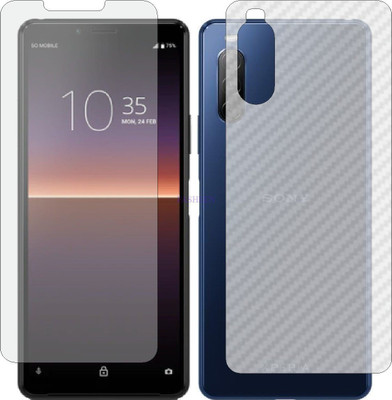 Fasheen Front and Back Tempered Glass for SONY XPERIA 10 II (Front Matte Finish & Back 3d Carbon Fiber)(Pack of 2)