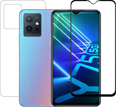 YOGKREETI Front and Back Tempered Glass for vivo Y75 5G(Pack of 1)