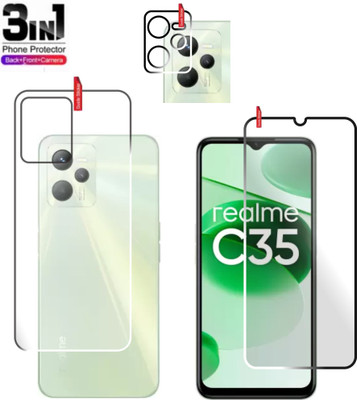 chakoor Front and Back Tempered Glass for Realme C35(Pack of 3)