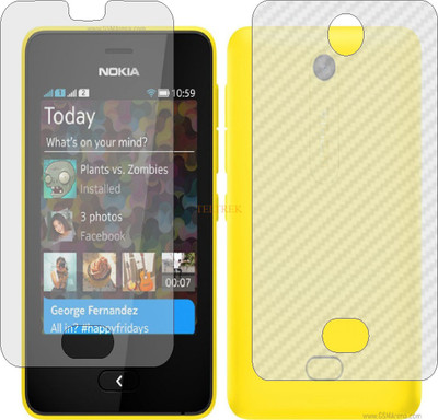 TELTREK Front and Back Tempered Glass for NOKIA ASHA 501 (Front Matte Finish & Back 3d Carbon Fiber)(Pack of 2)