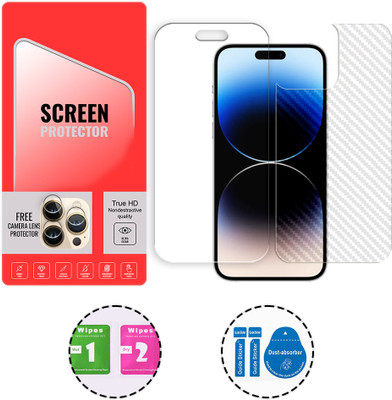 SOMTONE Front and Back Tempered Glass for Apple iPhone 14 Pro Max 5G (1 FREE CAMERA LENS) WITH FRONTBACK SCREEN PROTECTOR(Pack of 1)