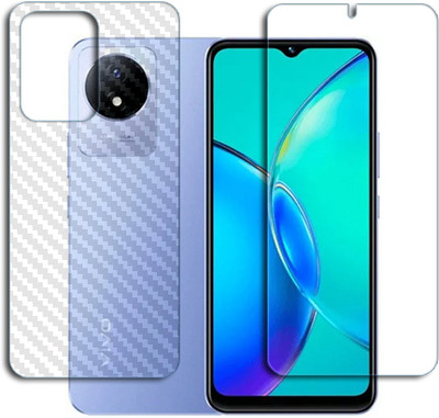 SOMTONE Front and Back Tempered Glass for vivo Y11 2023 FRONT BACK(Pack of 1)