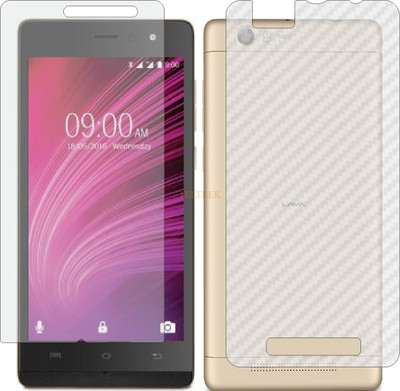 TELTREK Front and Back Tempered Glass for LAVA A97 (Front Matte Finish & Back 3d Carbon Fiber)(Pack of 2)