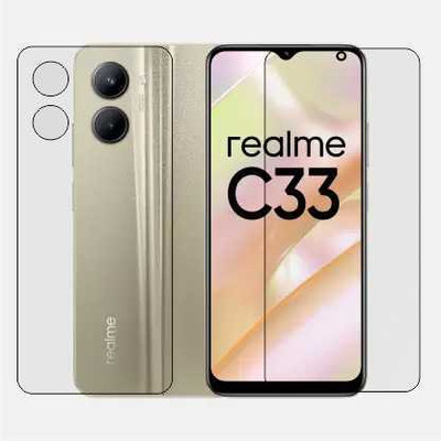 S9HUB Front and Back Tempered Glass for REALME C33(Pack of 2)