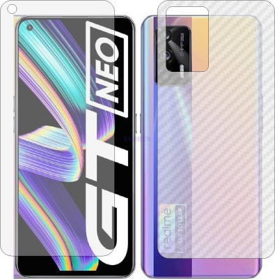 Fasheen Front and Back Tempered Glass for REALME GT NEO 5G (Front Matte Finish & Back 3d Carbon Fiber)(Pack of 2)