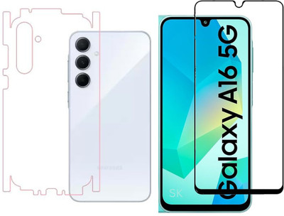 SKmobile Front and Back Tempered Glass for Edge to Edge Tempered Glass for Samsung Galaxy A16 5G, A16, Galaxy M16 5G, Full Coverage Back Screen Guard Back Side Screen Protector(Pack of 1)