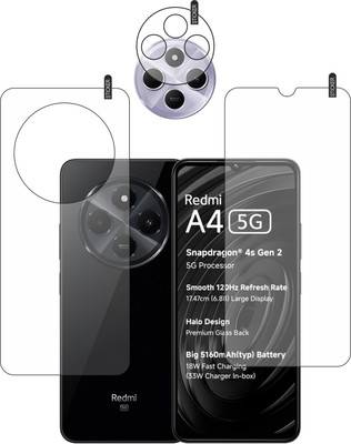 rottguard Front and Back Tempered Glass for Redmi A4 5g with camera lens(Pack of 3)