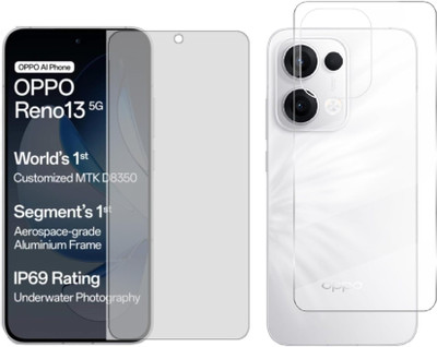 4 YARDS Front and Back Tempered Glass for Oppo Reno 13 5G (Matte Finish)(Pack of 1)