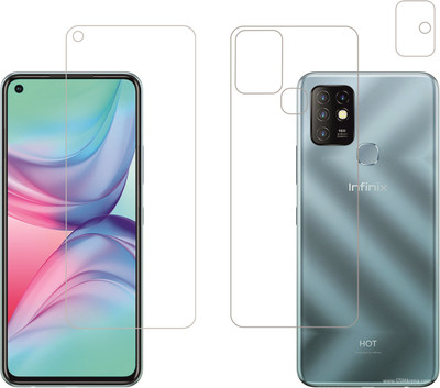 Vatsin Front and Back Tempered Glass for Infinix Hot 10(Pack of 3)
