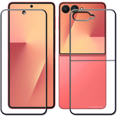 tombik Front and Back Tempered Glass for 5se-Samsung Galaxy Z Flip7-fb(Pack of 2)