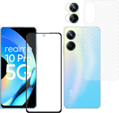 Ten To 11 Front and Back Tempered Glass for Realme 10 Pro 5G, Realme 10 Pro 5G [Back Carbon Fiber] [Rear Camera Lens Guard](Pack of 3)