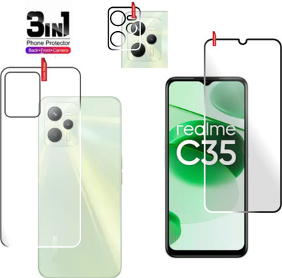 chakoor Front and Back Tempered Glass for Realme C35(Pack of 3)