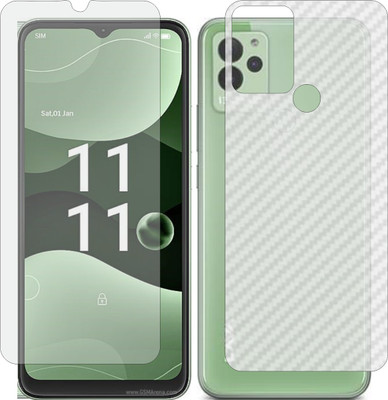 Fasheen Front and Back Tempered Glass for LAVA BLAZE NXT (Front Matte Finish & Back 3d Carbon Fiber)(Pack of 2)