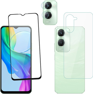 Ten To 11 Front and Back Tempered Glass for ViVO Y28e 5G, ViVO Y28e 5G [With Rear Camera Lens Guard](Pack of 3)