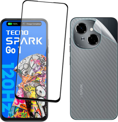 Ten To 11 Front and Back Tempered Glass for Tecno Spark Go 1, Tecno Spark Go 1 [Back Carbon Fiber](Pack of 2)