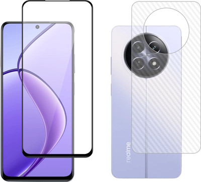 Vatsin Front and Back Tempered Glass for Realme C65 5G, Realme C65 5G [Back Carbon Fiber](Pack of 2)