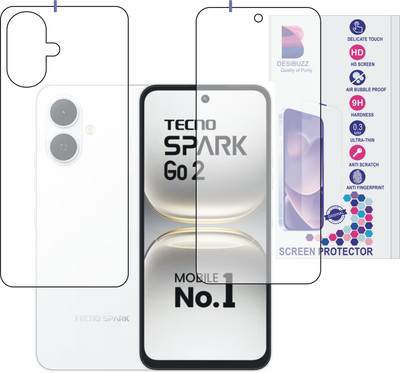 DESIBUZZ Front and Back Tempered Glass for Tecno Spark Go 2(Pack of 2)