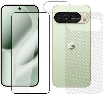 SOMTONE Front and Back Tempered Glass for Google Pixel 10 Pro XL 5G Tempered Glass Screen Protector | Edge to Edge Full Coverage | 9H Hardness ( 1 FRONT TEMPERED GLASS + 1 CARBON FIBER BACK + 1 CAMERA LENS PROTECTOR ) SX01(Pack of 1)
