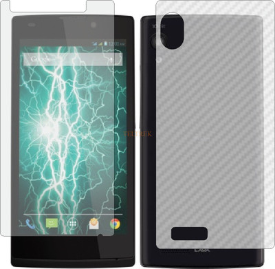 TELTREK Front and Back Tempered Glass for LAVA IRIS FUEL 60 (Front Matte Finish & Back 3d Carbon Fiber)(Pack of 2)