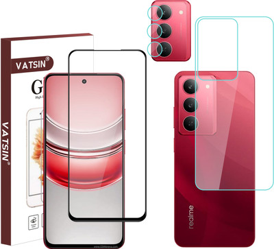 Vatsin Front and Back Tempered Glass for Realme P3 Lite 5G, Realme P3 Lite 5G [With Rear Camera Lens Guard](Pack of 3)