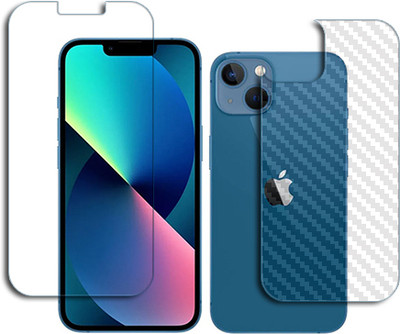 SOMTONE Front and Back Tempered Glass for Apple iPhone 13 TEMPERED & FIBER FRONT BACK(Pack of 1)