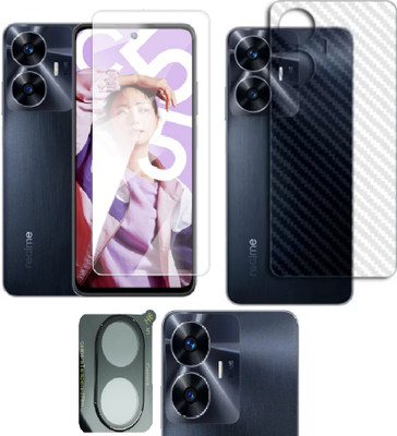 COVER CAPITAL Front and Back Tempered Glass for Realme C55(Pack of 3)