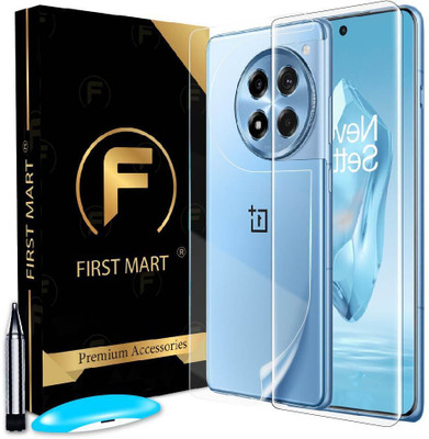 FIRST MART Front and Back Tempered Glass for OnePlus 12R 5G, 1 + 12R 5G, OnePlus 12R, ( 1 UV Tempered Glass with 1 Back Nano Fiber Guard )(Pack of 2)