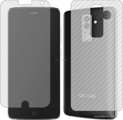 TELTREK Front and Back Tempered Glass for Alcatel Flash 2017 (Front Matte Finish & Back 3d Carbon Fiber)(Pack of 2)
