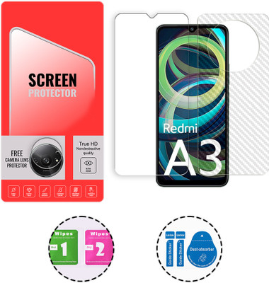 SOMTONE Front and Back Tempered Glass for Xiaomi Redmi A3 4G (1 FREE CAMERA LENS) WITH FRONTBACK SCREEN PROTECTOR(Pack of 1)