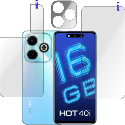 PONDRIK Front and Back Tempered Glass for Infinix Hot 40i(Pack of 3)