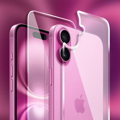 Casekoo - IN CASEKOO IN LOVE Front and Back Tempered Glass for Apple iPhone 16(Pack of 2)