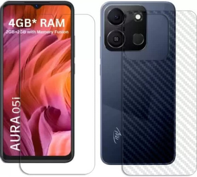 KHWABEEDA Front and Back Tempered Glass for ITEL AURA 05i FRONT AND BACK TEMPERED GLASS(Pack of 2)