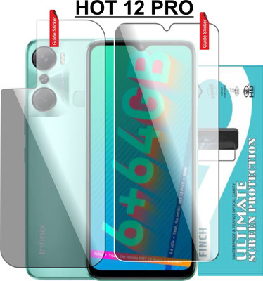 FINCH Front and Back Tempered Glass for INFINIX HOT 12 PRO(Pack of 2)