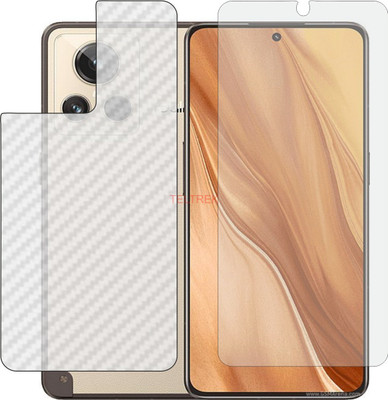 TELTREK Front and Back Tempered Glass for REALME RMX3551 (Front Matte Finish & Back 3d Carbon Fiber)(Pack of 2)