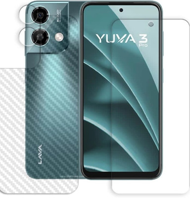 KHWABEEDA Front and Back Tempered Glass for LAVA YUVA 3 PRO FRONT AND BACK TEMPERED GLASS(Pack of 2)