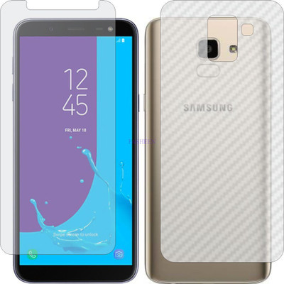 Fasheen Front and Back Tempered Glass for SAMSUNG GALAXY J6 (Front Matte Finish & Back 3d Carbon Fiber)(Pack of 2)