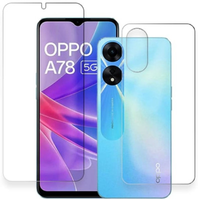 DOWRVIN Front and Back Tempered Glass for OPPO A78 5G FRONT AND BACK TEMPERED GLASS(Pack of 2)