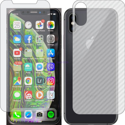 Fasheen Front and Back Tempered Glass for APPLE IPHONE XS (Front Matte Finish & Back 3d Carbon Fiber)(Pack of 2)