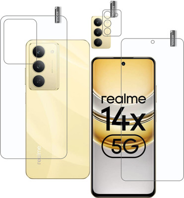 GARUDA GLASS Front and Back Tempered Glass for REALME 14X 5G with camera lens protector(Pack of 3)