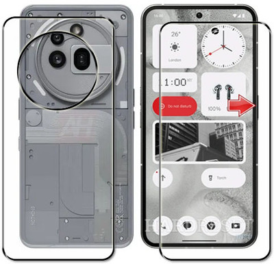 tombik Front and Back Tempered Glass for 1sz-Nothing Phone 3a Pro-fb(Pack of 2)