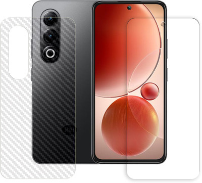 SOMTONE Front and Back Tempered Glass for itel S25 4G Tempered Glass Screen Protector | Anti-Scratch | Edge to Edge Full Coverage | 9H Hardness (1 FRONT TEMPERED GLASS PROTECTOR + 1 BACK CARBON FIBER SKIN)(Pack of 1)