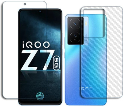 DOWRVIN Front and Back Tempered Glass for Vivo IQOO Z7 front and back Tempered glass(Pack of 2)