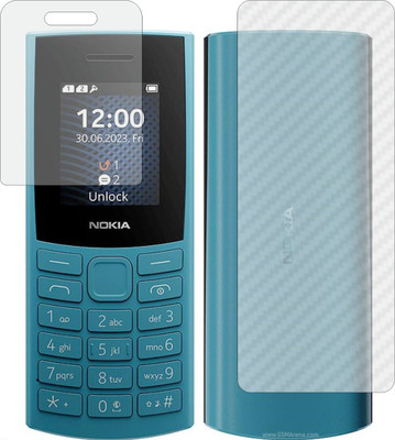 Fasheen Front and Back Tempered Glass for Nokia 105 4G 2023 (Matte Front & Carbon Fiber Skin for Back)(Pack of 2)