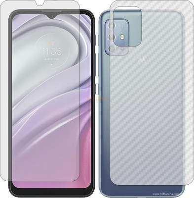 TELTREK Front and Back Tempered Glass for MOTOROLA MOTO G20 (Front Matte Finish & Back 3d Carbon Fiber)(Pack of 2)