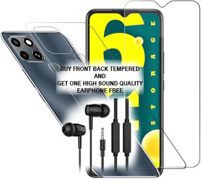 SOMTONE Front and Back Tempered Glass for Infinix Smart 6 FRONT BACK TEMPERED GLASS BUY AND GET EARPHONE FREE(Pack of 1)