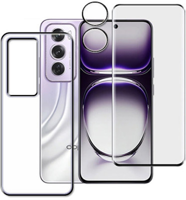 tombik Front and Back Tempered Glass for 33xq-OPPO Reno12-fb,lens(Pack of 3)